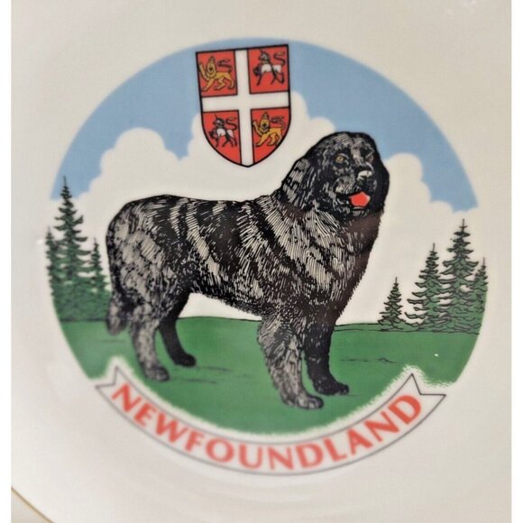 Collector Plate Canada Newfoundland Coat of Arms & Newfoundland Dog 9 1/2" - Picture 5 of 8
